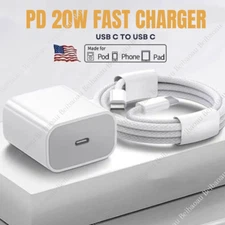 PD 20W Type C Fast Charge Cube USB C to Type C Cord For i-Phone 15 16 17 Pro Max