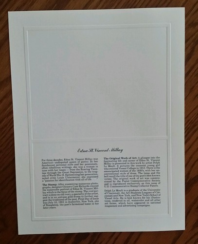 MINT US STAMPS PANEL 1981 EDNA ST VINCENT MILLAY SCOTT # 1926 BLOCK MNH - Picture 4 of 5