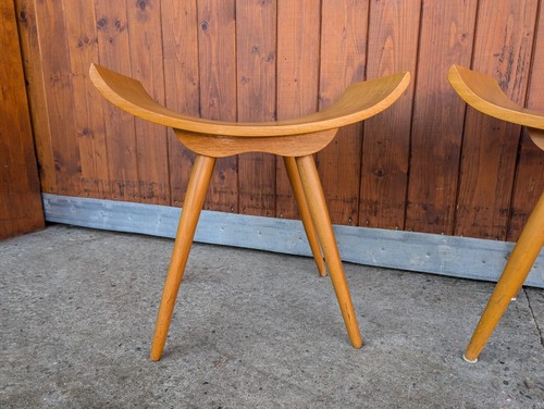 50s Designer Hocker Vintage Sitzhocker Retro Ottomane Schichtholz Rockabilly 1/2 - Bild 6 von 9