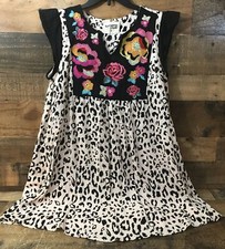 Savanna Jane Dress Women Medium Babydoll Embroidered Tunic Cottage Fairycore