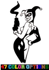 Decal Vinyl Truck Car Sticker - DC Comics Batman Smoking Gun Harley Quinn
