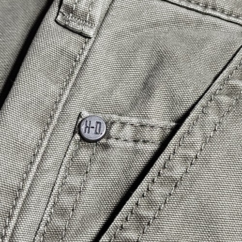 Harley Davidson Pantalone Carpentiere Uomo Taglia 40x32 Verde Ghisato Doppio Ginocchio 2022 - Foto 5 di 17
