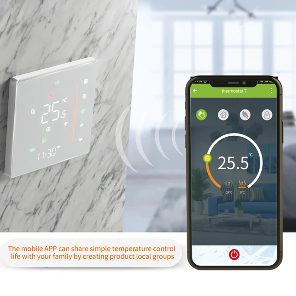 Digital Smart Thermostat Heizkörper WIFI Home Heizung Für App Alexa Google Raum/ - Bild 2 von 4