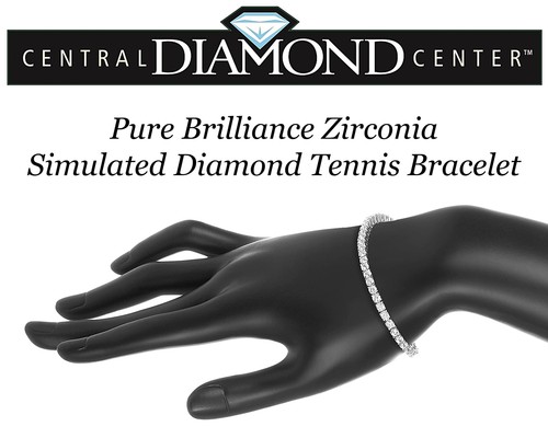 Platinum Plated Sterling Silver 7" Tennis Bracelet With 5.2 CTTW Zirconia - 3MM - Picture 14 of 222