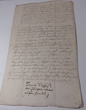 Promotional letter L&uuml;bz 1665, cobbler Frantz Nyhus&szlig; the Younger borrows money from church