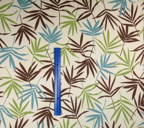 DURALEE BERMUDA TROPICAL PALM LEAF FLORAL CURTAIN SLUB FABRIC BY THE YARD - Picture 2 of 5
