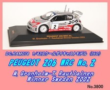 IXO Models Peugeot 206 Wrc Clarion N 2 Winner Rally Sweden 2002 M.gronholm T.rautiainen 1:43 RAM078