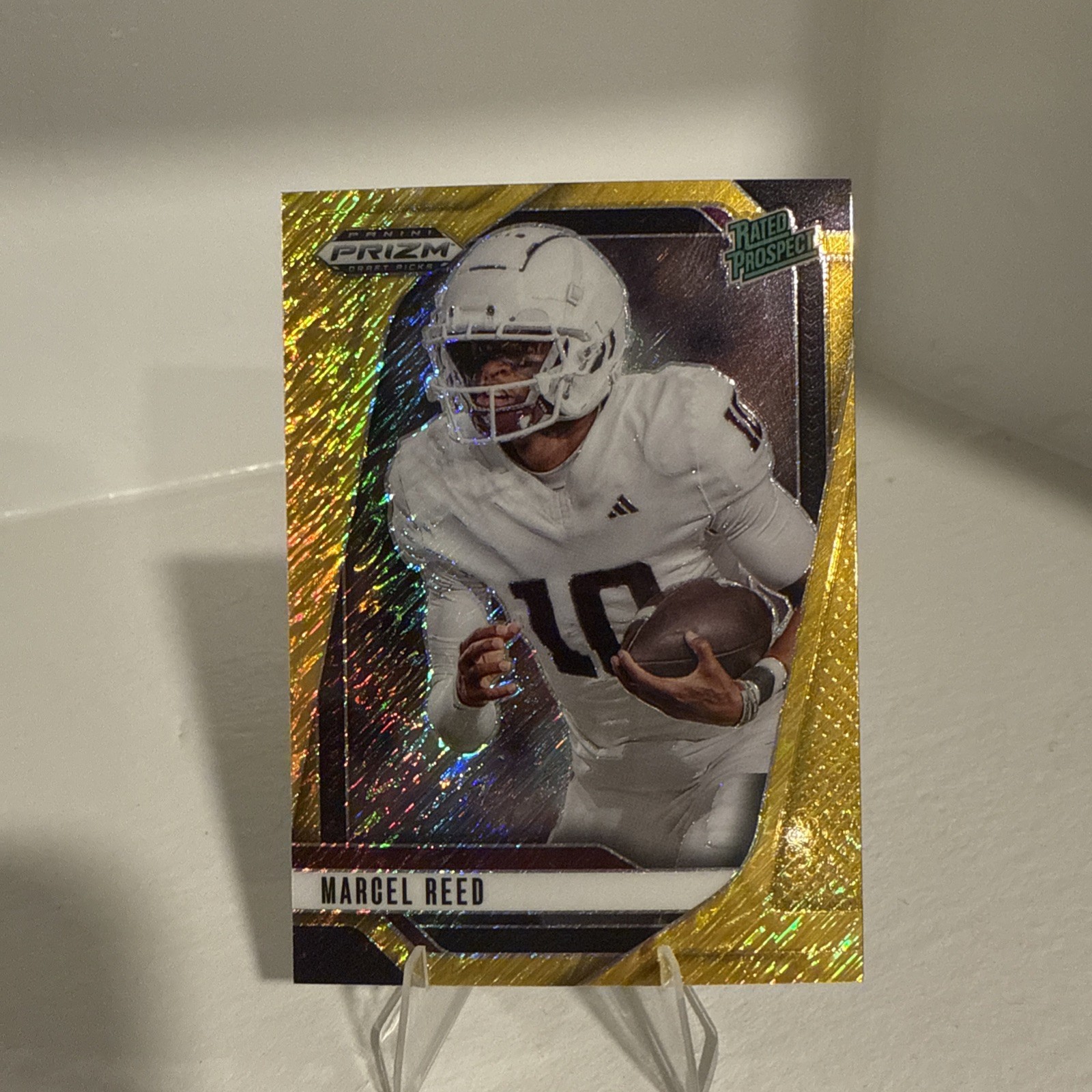 2025 Panini Prizm Draft Picks /15 Marcel Reed Gold shimmer PRIZM #167 Texas A&M