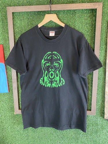 T shirt Supreme Scream SS17 noir/vert homme taille L rare streetwear