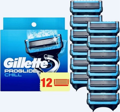 Gillette Fusion 5 ProGlide Chill Razor Blade Refills - 12 Cartridges