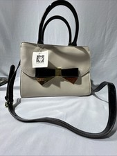 NWT Anne Klein Lust Worthy Handbag * Cream White/Black* Bow Style