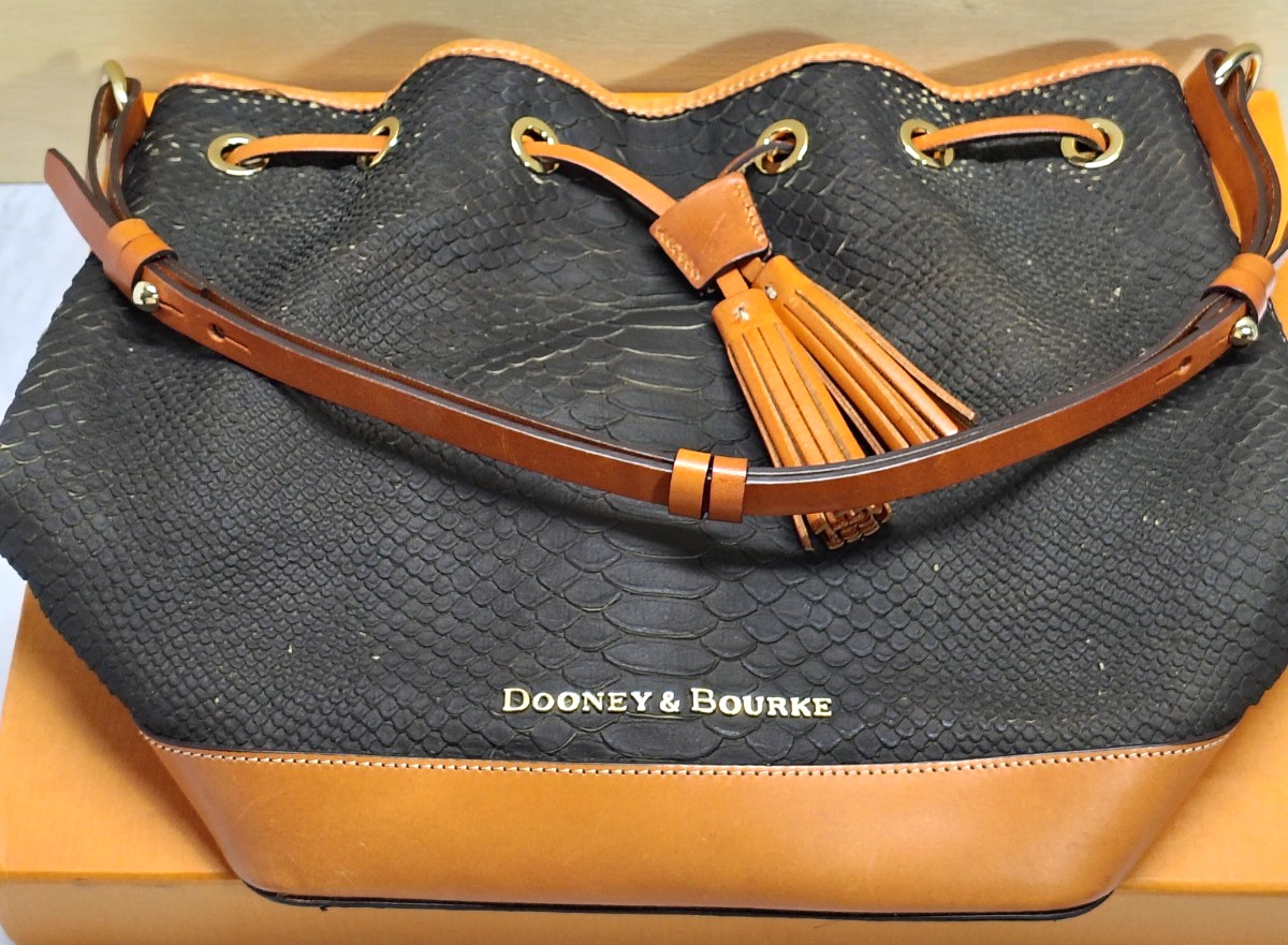 Dooney & Bourke Claremont python embossed drawstr… - image 11