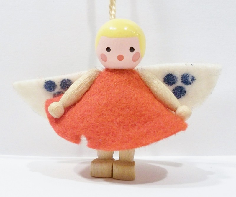 Steinbach Germany Angel Fairy Pixie Girl Miniature Wooden Wood and Felt Ornament