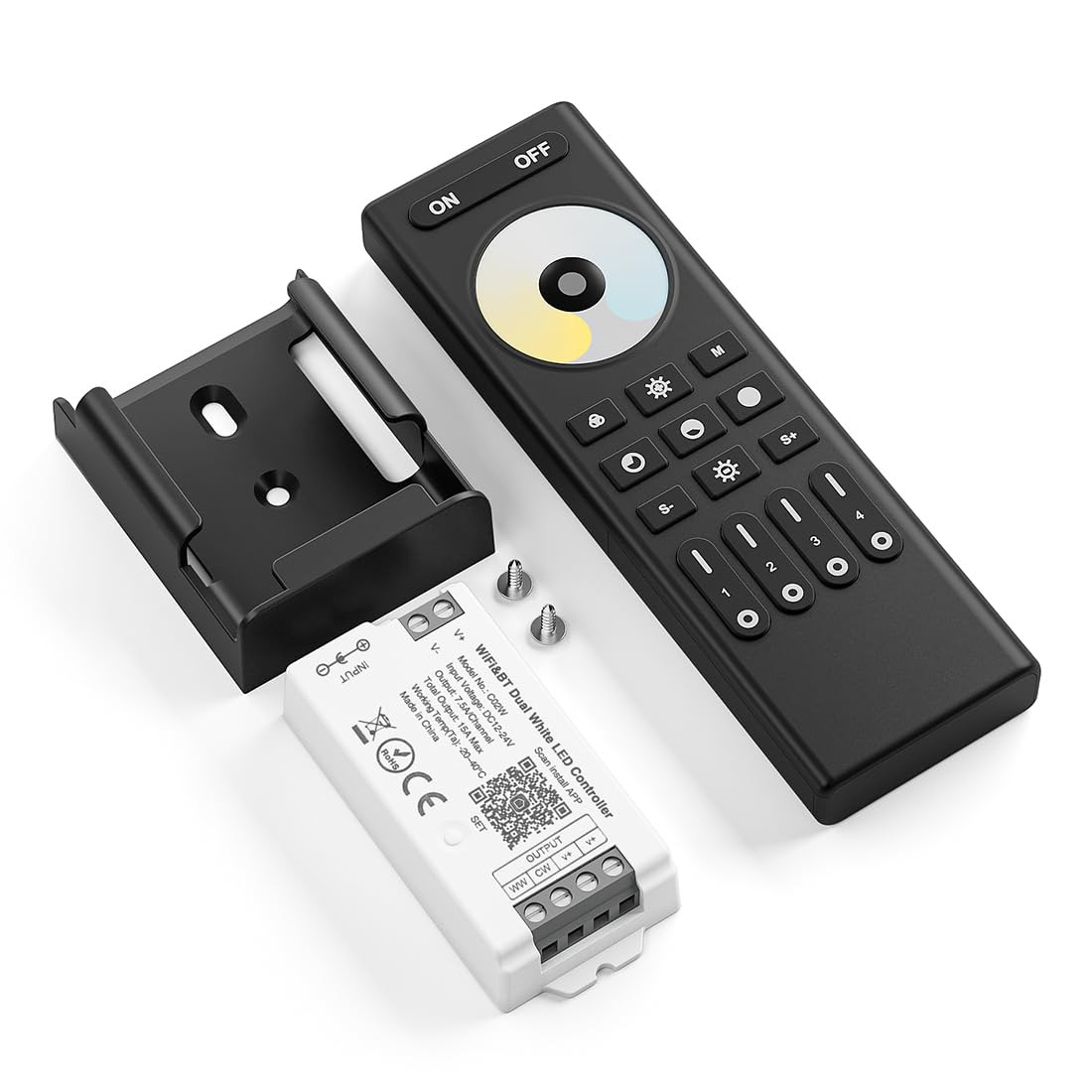 FCOB 5050SMD COB CCT C02W WiFi Controllore&RC02RFB Kit di controllo remoto 4 zon