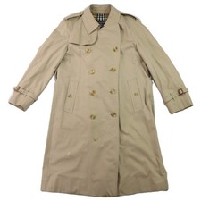 VTG BURBERRYS US Men  s 40 Beige Long Double Breasted Belted Trench Coat Business
