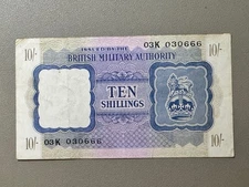 🇬🇧 WWII British Military Authority 10 Shillings Note | Armed Forces Currency