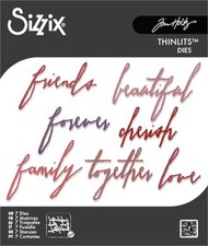 Sizzix 660218 Thinlits Dies 7/Pkg di Tim Holtz - Amore scritto a mano