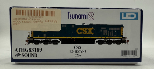 Athearn ATHG83189 HO ES44DCYN3 Loco w/ Sound & DCC CSX YN3 #5226 Tsunami 2