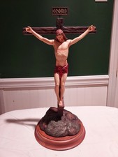 Franklin Mint “THE CRUCIFIXION” Fine Porcelain 15” Statue Crucifix Cross