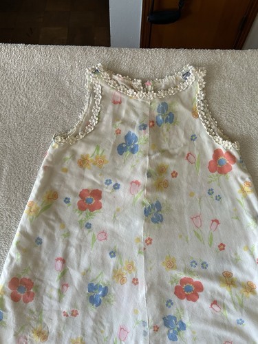 Vintage 70s Floral Maxi Dress Cottagecore Prairie Daisy Trim A Line White Boho, $68 - Photo 8