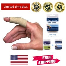 Gentle Compression Finger Sleeves - 12 Pack for Arthritis  Athletic Support