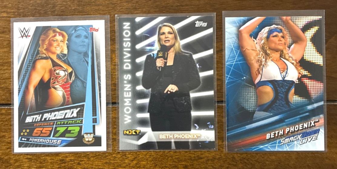 3 Card LOT of WWE Beth Phoenix Wrestling Cards