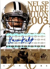 2003 SP Signature Autographs Blue Ink #KA Kareem Kelly Auto - FB