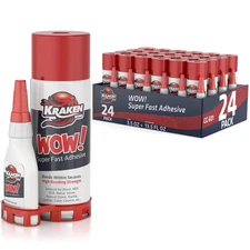 Kraken Bond WOW Super Fast CA Glue + Activator Spray 24 Pack (3.5oz + 13.5oz)