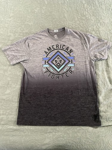 American Fighter T Shirt Mens 4XL Gray Measures 2XL Graphic Division Hombre Euc - Picture 3 of 12