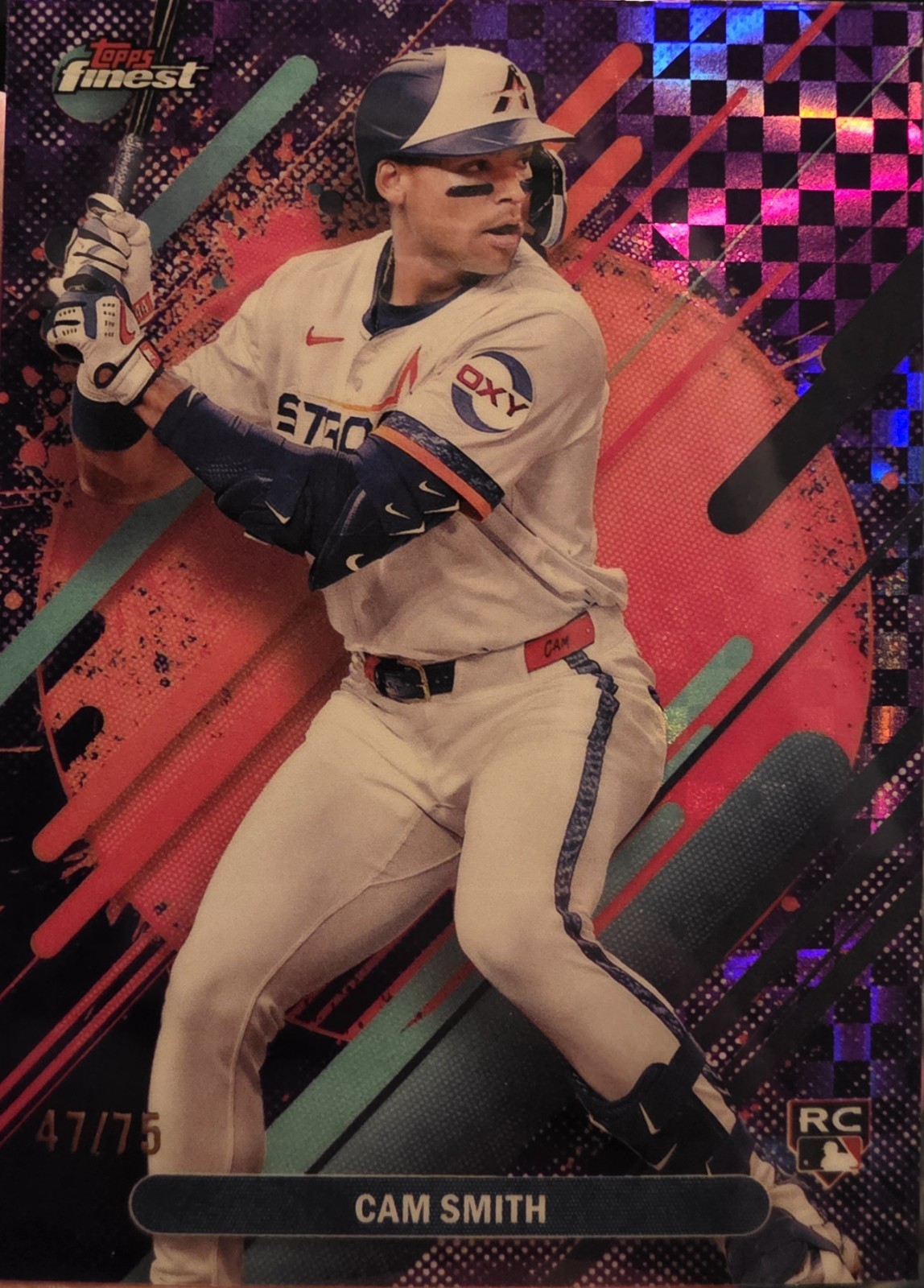 2025 Topps Finest - Rare Cam Smith #223 Purple Checkerboard 47/75 (RC)