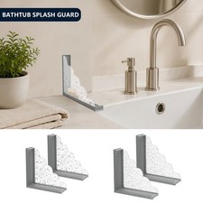 2 Set Silicone Shower Splash Guard with Strong Suction Cup Water Barrier Mat 