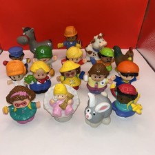 Lote de 17 figuras y autobús Fisher-Price Little People animales y personas