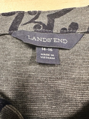 Lands' End Blusa Burnout Floreale Donna Grigio Scuro Nero Maglione Velluto Artsy - Foto 2 di 6