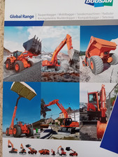 Original DOOSAN Prospekt. Global Range. Raupenbagger, Radlader...