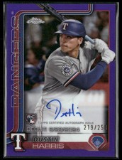 Dustin Harris 2025 Topps Chrome #CRDA-DH Rookie Debut Purple Auto Texas Rangers