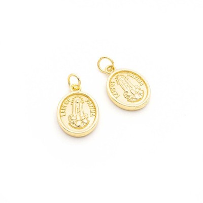 Anhänger Lady of Fatima Münzoptik, 18K Goldbeschichtung, 17x12 mm, 2 St.