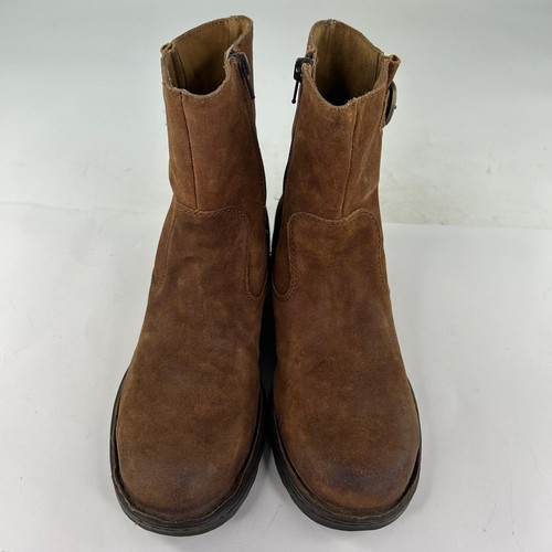 Born Eila braune abgenutzte Wildlederstiefel US 8,5 M Reißverschluss Stiefelette bequeme Schuhe - Bild 3 von 14