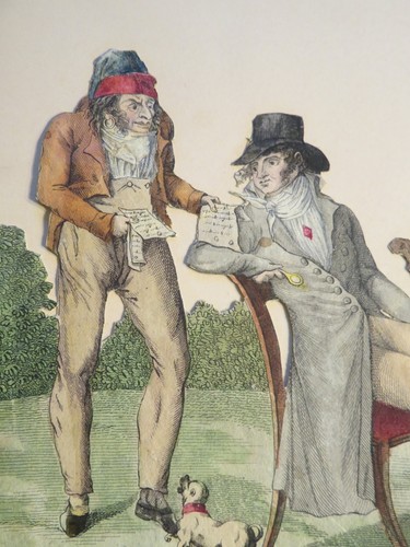 ARTE POVERA RARE MONTAGE DECOUPAGE GRAVURE EPOQUE DIRECTOIRE EMPIRE 1800 1810 d - Foto 5 di 5