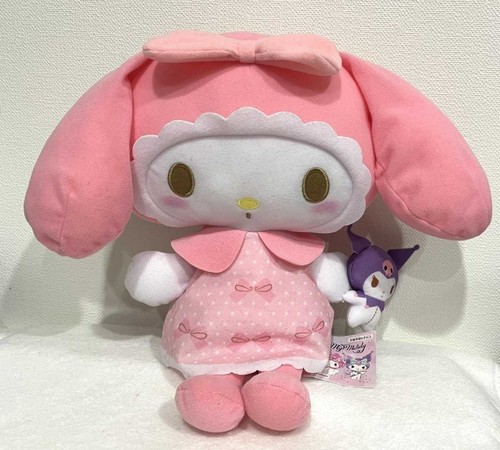 My Melody Girly Pink Big Plush Doll with Kuromi H:27cm Sanrio JAPAN Limited - Picture 2 of 3