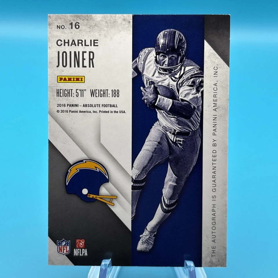 2016 Panini Absolute Iconic Ink Charlie Joiner #16 Auto 143/199 HOF - Image 2 of 2