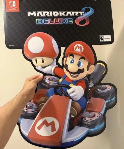 Mario Kart 8 Deluxe Hanging Store Display / Schild 35" 24" Promo Official Nintendo