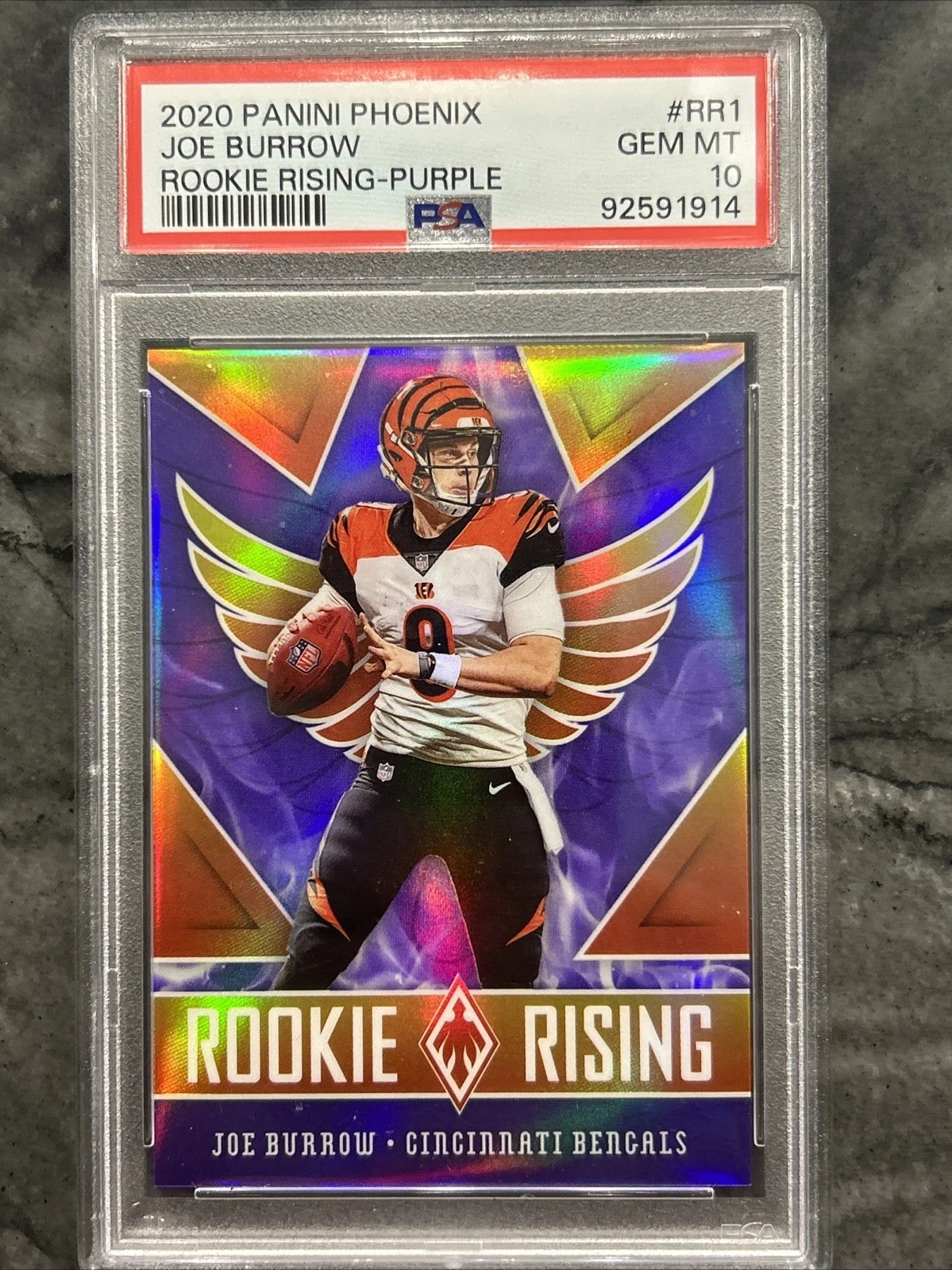 Joe Burrow Panini Phoenix Rookie Rising #RR1 Purple