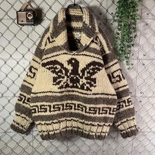 Made In Canada Cowichan Sweater Pullover Thunderbird M Size
