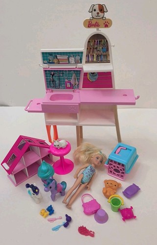 Barbie Chelsea Mixed Accessories Lot Pet Boutique Dreamtopia Bunny Cat Crate