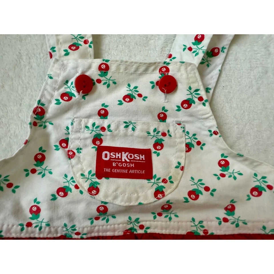 Romper Vintage OshKosh B'gosh Bebê Menina Floral Bolha de Frutas Anos 90 Tamanho 18 Meses - Imagem 4 de 4