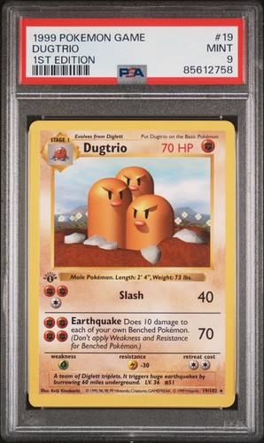 Dugtrio (1st Edition) graded PSA 9 for sale on eBay