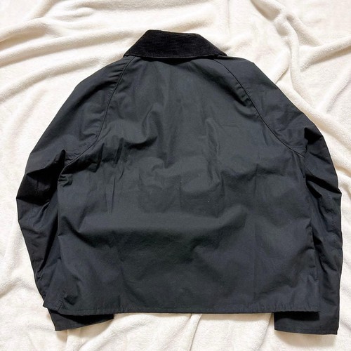 Barbour SPEY Wachsjacke schwarz L Cordkragen gold Reißverschluss Karofutter F/S - Bild 7 von 14