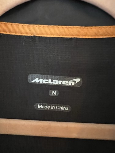 McLaren Medium Gray Zip Up Jacket w/ DarkTrace Logo Neon Orange Accents - Picture 2 of 8