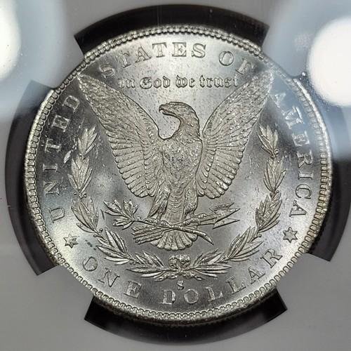 1880 S Morgan Silber Dollar 1 $ NGC MS67 RAINBOW TONED Superb Gem Wow! *M100 - Bild 3 von 5