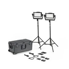 Litepanels Astra IP Half Bi-Color LED 2-Light Traveler Kit with 2x Gold Mount an